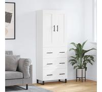 vidaXL Credenza Bianca 69,5x34x180 cm in Legno Multistrato
