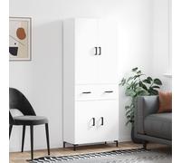 vidaXL Credenza Bianca 69,5x34x180 cm in Legno Multistrato