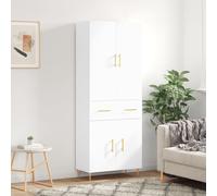 vidaXL Credenza Bianca 69,5x34x180 cm in Legno Multistrato