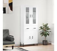 vidaXL Credenza Bianca 69,5x34x180 cm in Legno Multistrato