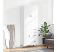 vidaXL Credenza Bianca 69,5x34x180 cm in Legno Multistrato