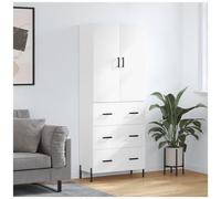 vidaXL Credenza Bianca 69,5x34x180 cm in Legno Multistrato