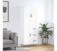 vidaXL Credenza Bianca 69,5x34x180 cm in Legno Multistrato
