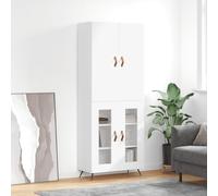 vidaXL Credenza Bianca 69,5x34x180 cm in Legno Multistrato