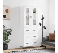 vidaXL Credenza Bianca 69,5x34x180 cm in Legno Multistrato