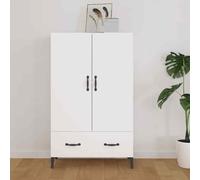vidaXL Credenza Bianca 70x31x115 cm in Legno Ingegnerizzato