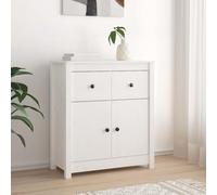 vidaXL Credenza Bianca 70x35x80 cm in Legno Massello di Pino