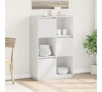 vidaXL Credenza Bianca 74x35x117 cm in Legno Massello di Pino