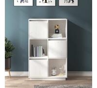 vidaXL Credenza Bianca 74x35x117 cm in Legno Massello di Pino