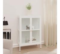 VIDAXL - Credenza Bianca 75x35x105 Cm In Acciaio E Vetro