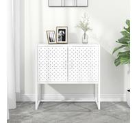 vidaXL Credenza Bianca 75x35x75 cm in Acciaio