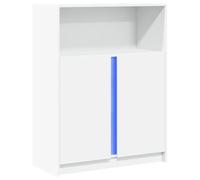vidaXL Credenza con LED Bianca 77x34x100 cm in Legno Multistrato, credenza con luci LED, credenza con Ante, Mobile da Soggiorno, credenza con LED