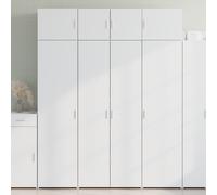 vidaXL Credenza Bianca 80x42,5x185 cm in Legno Multistrato, credenza Alta, Mobile Contenitore, Mobile Alto, Mobile, credenza Laterale, Mobile Buffet