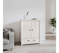 vidaXL Credenza Bianca 83x41,5x100 cm in Legno Massello di Pino