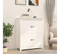 vidaXL Credenza Bianca 83x41,5x100 cm in Legno Massello di Pino