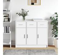 vidaXL Credenza Bianca 91x28x75 cm in Legno Multistrato