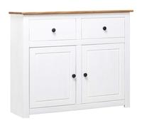 vidaXL Credenza Bianca 93x40x80 cm in Legno Massello di Pino Panama