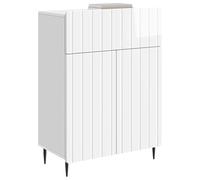 vidaXL Credenza bianca lucida, 66 x 34,5 x 92 cm, legno di ingegneria