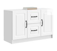 vidaXL Credenza bianca lucida, 89 x 34,5 x 57 cm, legno di ingegneria, credenza rettangolare, moderno, ripostiglio soggiorno, ripiani spaziosi, mobili chic per organizzare la vostra casa