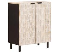 vidaXL Credenza bianca, superficie lavata, 60 x 33,5 x 75 cm, sala da pranzo moderna, credenza rettangolare, elegante armadio funzionale, arredamento contemporaneo, organizer per interni