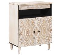 vidaXL Credenza Bianco 60 x 33,5 x 75 cm Legno di mango massello