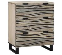 vidaXL Credenza Bianco 60 x 33.5 x 75 cm legno massello di mango