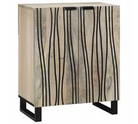 vidaXL Credenza Bianco 60 x 33.5 x 75 cm legno massello di mango