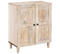 vidaXL Credenza Bianco 60 x 33 x 75 cm legno massello di mango