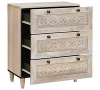 vidaXL Credenza Bianco 60 x 33 x 75 cm legno massello di mango