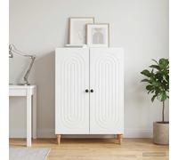 vidaXL Credenza Bianco 66 x 34,5 x 90 cm Legno ingegnerizzato, Mobile per soggiorno, sideboard rettangolare, design moderno, grande armadio con ripiani, unità a strisce minimaliste