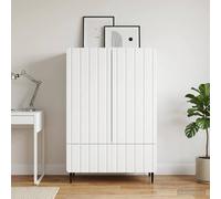 vidaXL Credenza Bianco 66 x 34,5 x 97 cm Legno ingegnerizzato, Credenza elegante, grande spazio, mobile pratico, design moderno, armadietto funzionale per il soggiorno, comoda organizzazione