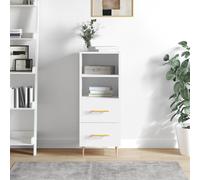 vidaXL Credenza Bianco Lucido 34,5x34x90 cm in Legno Multistrato