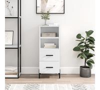 vidaXL Credenza Bianco Lucido 34,5x34x90 cm in Legno Multistrato