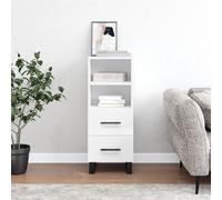 vidaXL Credenza Bianco Lucido 34,5x34x90 cm in Legno Multistrato