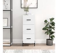 vidaXL Credenza Bianco Lucido 34,5x34x90 cm in Legno Multistrato
