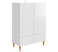 vidaXL Credenza Bianco Lucido 66 x 34,5 x 95 cm Legno ingegnerizzato, Storage moderno per soggiorno, unità funzionale di credenza, mobile buffet elegante, rettangolare, ampie soluzioni di armadietto