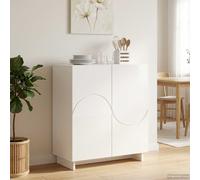vidaXL Credenza Bianco Lucido 67 x 34,5 x 75 cm Legno ingegnerizzato