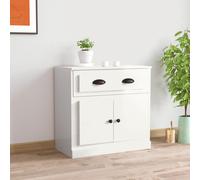 vidaXL Credenza Bianco Lucido 70x35,5x67,5 cm in Legno Multistrato