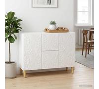 vidaXL Credenza Bianco Lucido 89 x 34,5 x 60 cm Legno ingegnerizzato, Mobiletto Vintage Rettangolare, Organizer alla Moda, Grande Spazio, Unità per Soggiorno, Interno