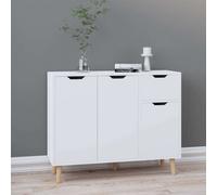 vidaXL Credenza Bianco Lucido 90x30x72 cm in Legno Multistrato