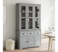 vidaXL Credenza BODO 115,5x43x200,5 cm Legno Massello di Pino Grigio