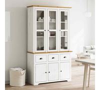 vidaXL Credenza BODO 115,5x43x200,5 cm Massello Pino Bianco e Marrone