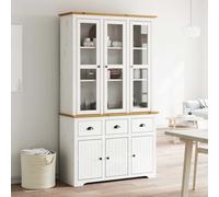 vidaXL Credenza BODO 115,5x43x200,5 cm Massello Pino Bianco e Marrone, credenza in legno, credenza alta, credenza con ante, credenza portaoggetti