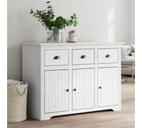 vidaXL Credenza BODO 115,5x44x80 cm in Legno Massello di Pino Bianco