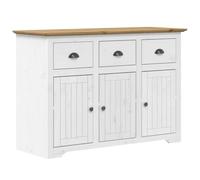 Credenza BODO 115,5x44x80 cm Legno Massello Pino Bianco Marrone