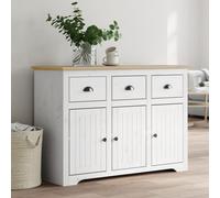 vidaXL Credenza BODO 115,5x44x80 cm Legno Massello Pino Bianco Marrone