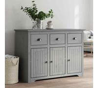 vidaXL Credenza BODO 115x43x79,5 cm in Legno Massello di Pino Grigio
