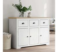 vidaXL Credenza BODO 115x43x79,5 cm Legno Massello Pino Bianco Marrone