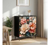 vidaXL Credenza BORNE Rovere Nero 69 x 33 x 76 cm Legno ingegnerizzato, Mobile laterale rettangolare moderno, soluzione di stoccaggio elegante per soggiorno e sala da pranzo