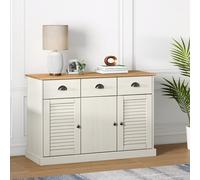 vidaXL Credenza Cassetti VIGO 113x40x75 cm Legno Massello Pino Bianco